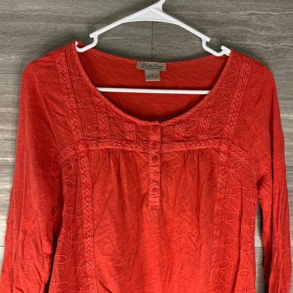 Women’s Lucky Brand Boho 1/4 Button Down Blouse - Picture 5 of 6